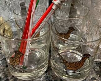 Vintage bar ware with road runners