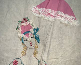 Embroidered bedspread
