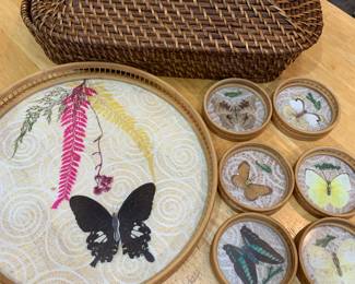 tray and coaster set, basket