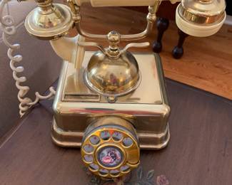 Brass rotary phone vintage Granny chic!