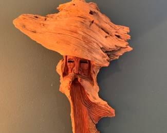 Carved wood tree spirit