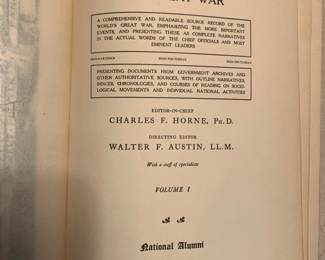 Source Records of the Great War series 1920s