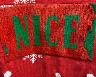 Vintage Christmas sweater, naughty and nice