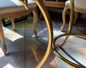 Brass and glass duck swan table Mid century