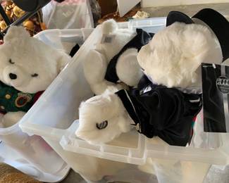 Bins of large stuffed bears