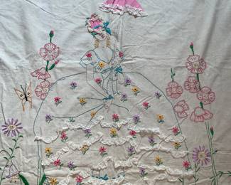 Embroidered bedspread