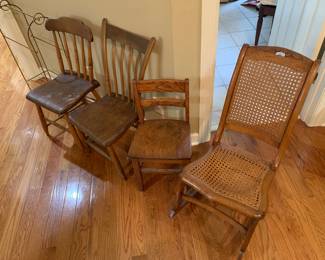 a large assortment of chairs