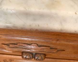 Detail of marble top wash stand