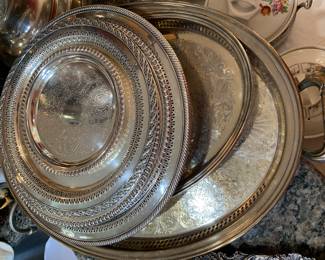silver plate trays