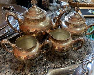 1 of 2 silver plate tea services