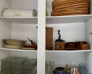 a couple dozen hostess sets; coffee grinder, bamboo trays