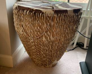 Large hide covered African drum
