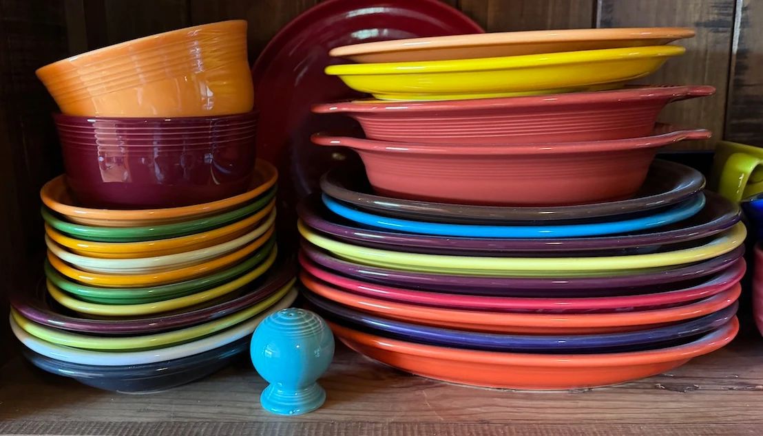 Fiestaware in all colors + sizes, serving pieces + dishes.