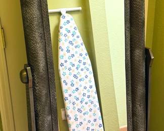 Floor length mirror with hammered metal frame