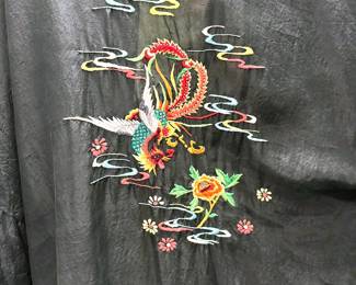 Chinese silk robe with dragon embroidery