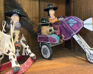 Carved pieces by Delbert Buck (Navajo/Dine)
