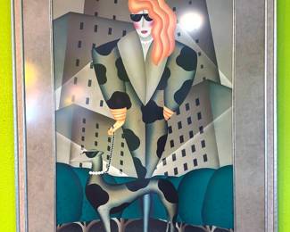 Modern art deco-style paintings and lithographs by Robin Morris.