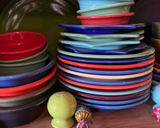 Fiestaware in all colors + sizes, serving pieces + dishes.