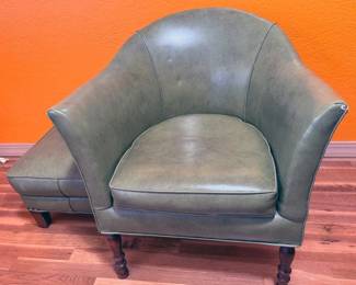 Leather chair + ottoman