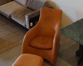 Vintage Gerard Van Den Berg for Montis Leather Lounge + Ottoman