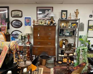 Huge collection of antique furniture, artwork, collectibles.