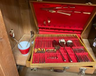 Large collection of antique and vintage flatware sets