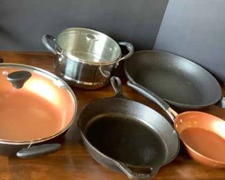 Assorted Kitchen Pots Pans