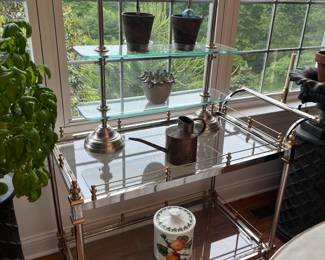Chrome and Brass Bar Cart