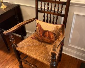 Antique Rush  Seat 8 chairs 2 with arms