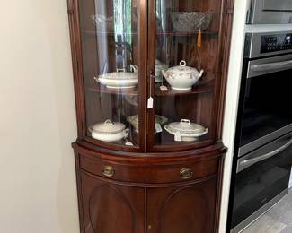 Corner china hutch