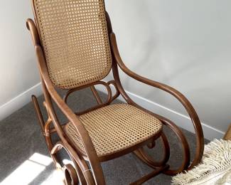 Curled wood rocking chair