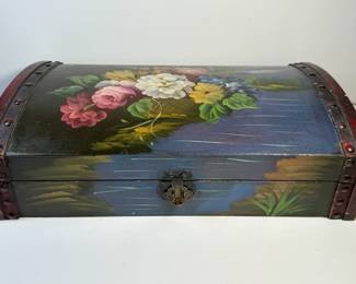 Floral Painted Wooden Decorative Box