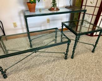Metal and Glass Console Table, Coffee Table, Side / End Table