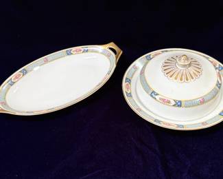 Oval Vegetable dish and Lidded Butter Dish - "Wales" - Thomas Bavaria