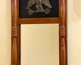 Wood Framed Mirror with Federal Brass Eagle