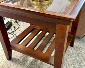 Wood and Glass Side Table