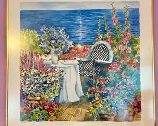 Framed Art - "Wicker Chair" 98/550 Lithograph- Jennifer Winship Mark
