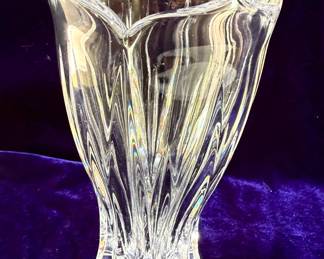 "Lotus" Pattern Flower Vase - Gorham Lead Crystal