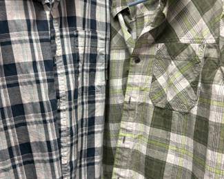 Blue and Green Plaid Button-Down Dress Shirts - Columbia