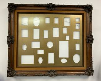 Frame and Matt with Multiple Cutouts of Various Shapes and Sizes