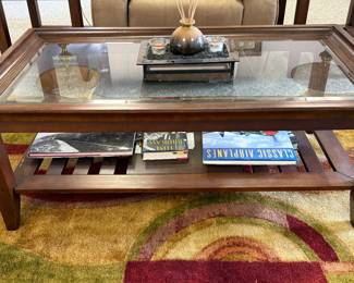 Wood and Glass Coffee Table