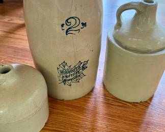 Stoneware - Jug - Vintage #2 Monmouth Pottery Co. Butter Churn - Monmouth, Illinois - Whiskey Jug