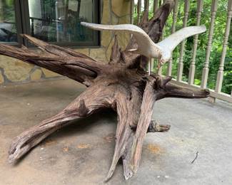 Driftwood with White Bird Sculpture
