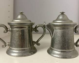 Pewter Creamer and Sugar Set with Lids - Wilton Armetale