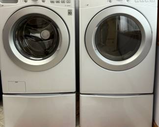 LG Washer and Dryer with Pedestals