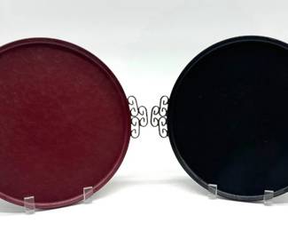 Pair of vintage Kyes Moire trays