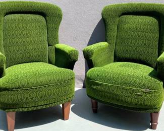 RARE pair of Art Deco Pullman Co (railroad) parlour chairs, ca. 1924; sold 2x the money