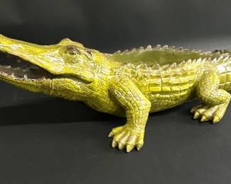 Resin alligator planter