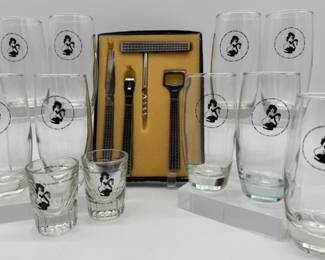 Playboy glassware, bar set
