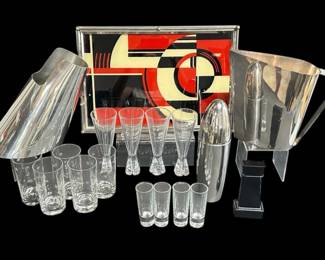 Swanky Mid-Century assembled barware lot